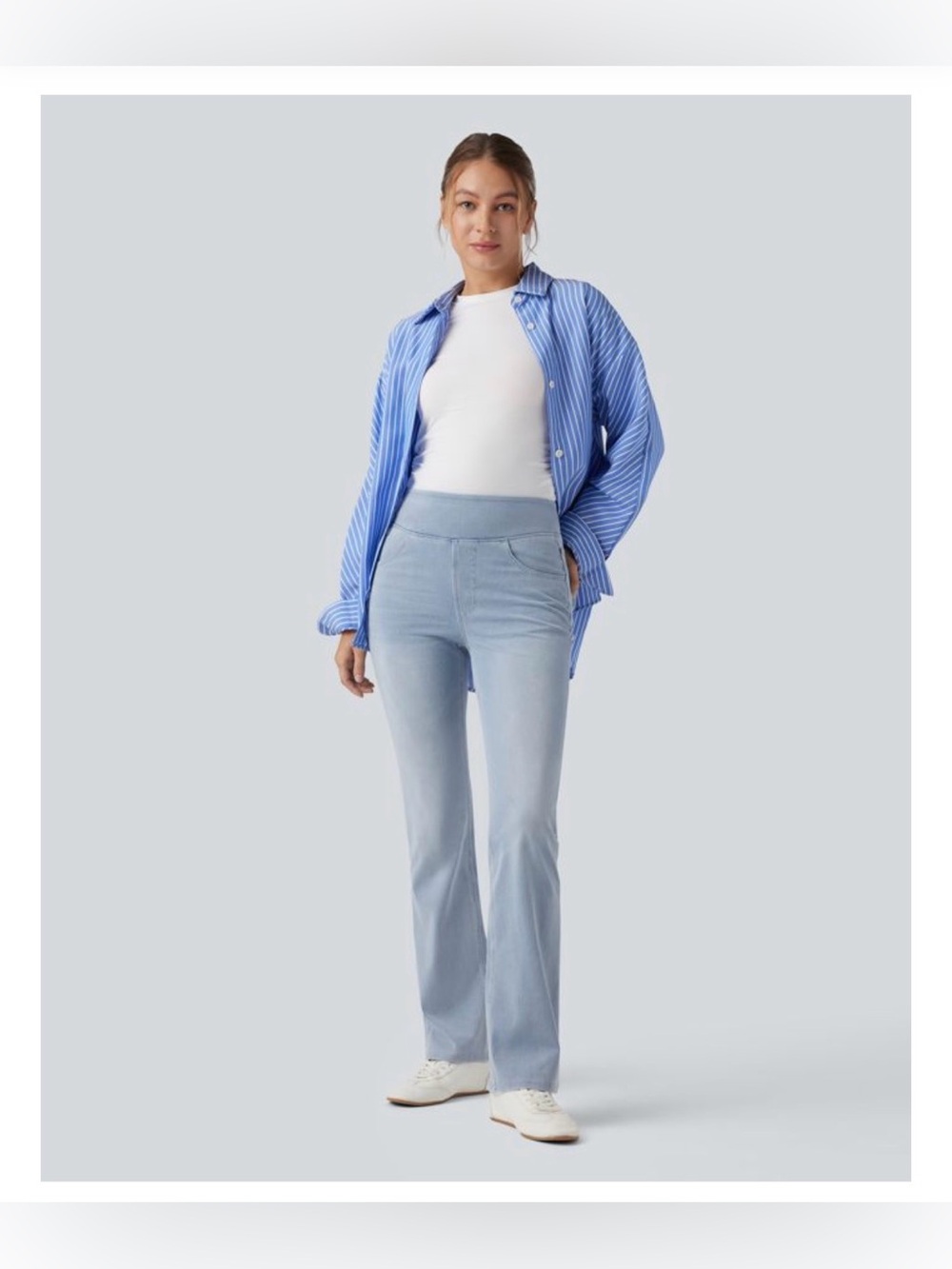 💙👖 NWOT HALARA XS Extra Tall Slightly Bootcut Denim